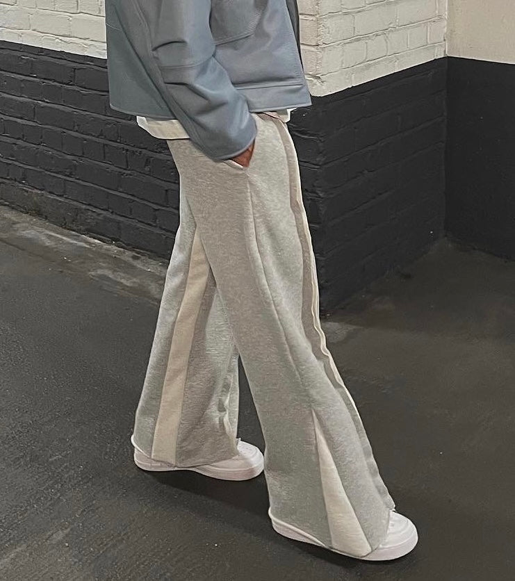 Superstar baggy straight panelled sweatpants in grey