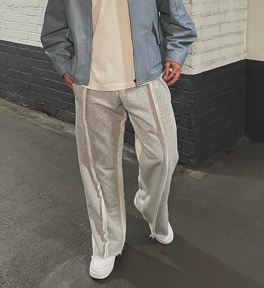 Superstar baggy straight panelled sweatpants in grey
